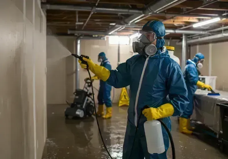 Basement Sanitization and Antimicrobial Treatment process in Depue, IL